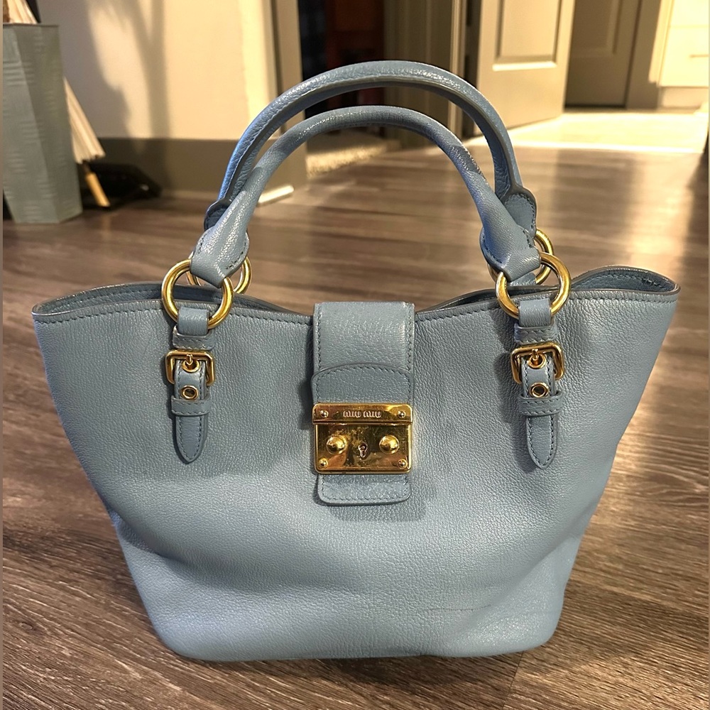 Miu Miu Leather Executive Tote w/Strap